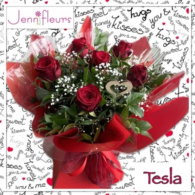 6 Red Rose Tesla Bouquet Colchester