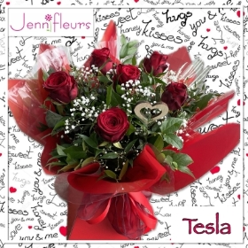 6 Red Rose Tesla Bouquet Colchester